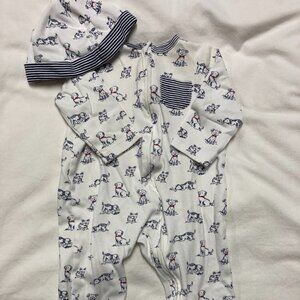 Little Me Dog Outfit Pajamas with Matching Hat (3-6M 6M)
